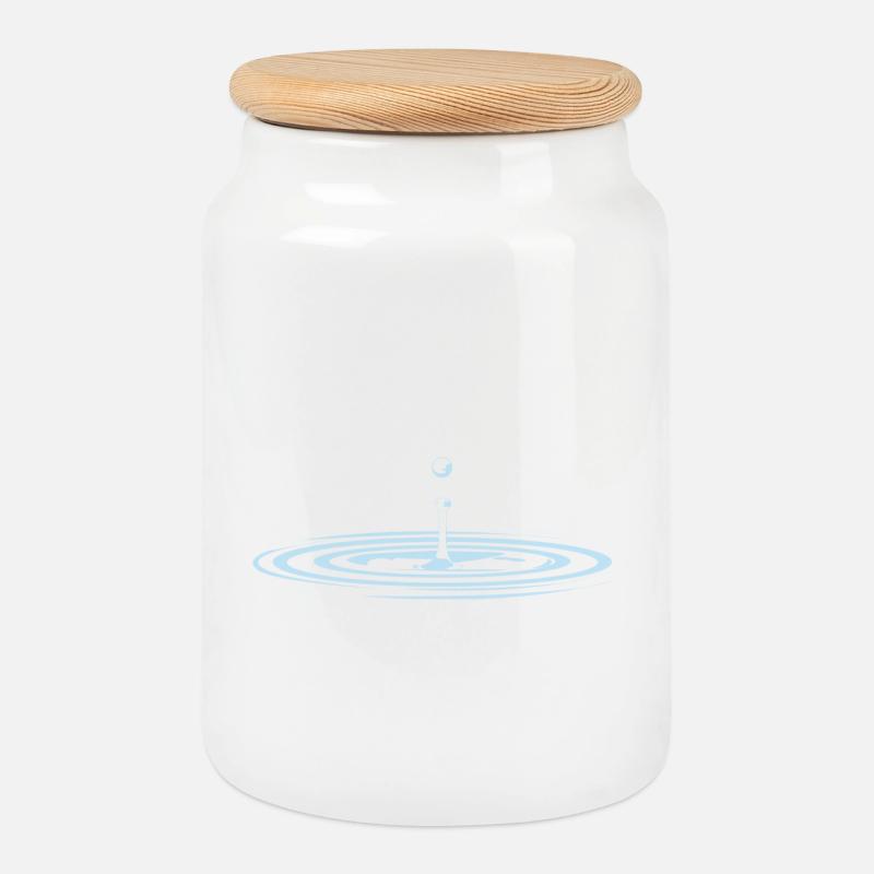 Wassertropfen waterdrop - Keksdose mit Holzdeckel - Weiß