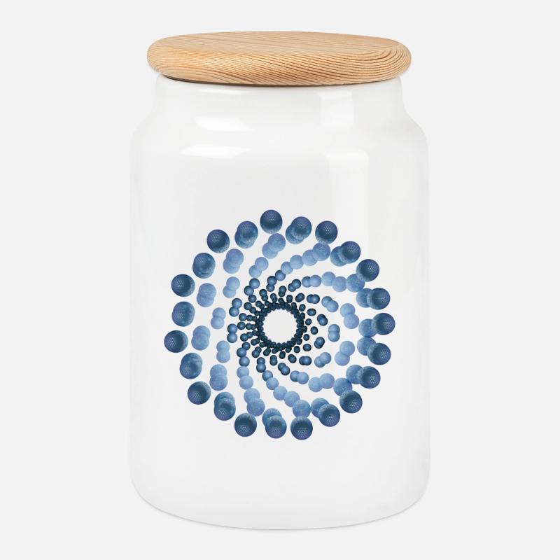 atom cellular nine - Keksdose mit Holzdeckel - Weiß