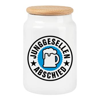 Junggesellenabschied - Keksdose mit Holzdeckel - Weiß - Vorne