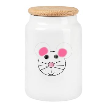 Maus - Keksdose mit Holzdeckel - Weiß - Vorne