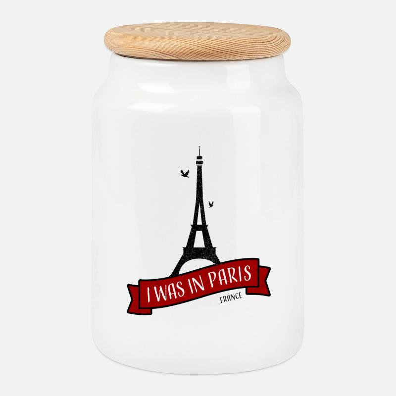 Paris I Was In Paris (I Love Paris) - Keksdose mit Holzdeckel - Weiß