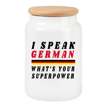 I speak German Deutschland Patriot - Boîte à biscuits avec couvercle en bois - blanc - Devant