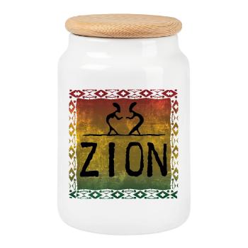 zion dance - Boîte à biscuits avec couvercle en bois - blanc - Devant