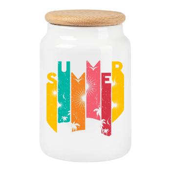 Summer Sun Party Beer Vacation Mallorca Ibiza Bulg - Cookie Jar with Wooden Lid - white - Front