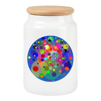 Planète des planètes - Boîte à biscuits avec couvercle en bois - blanc - Devant