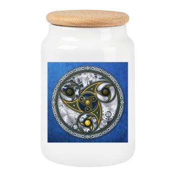Consciousness Travel Machine - Cookie Jar with Wooden Lid - white - Front