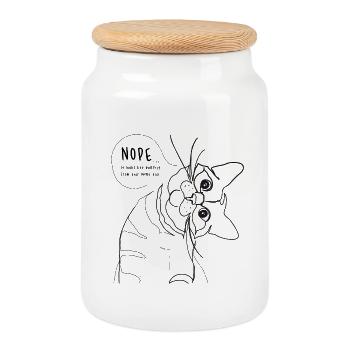 Bullshit Katzen Meme - Keksdose mit Holzdeckel - Weiß - Vorne