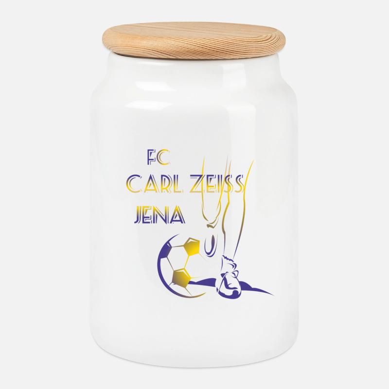 FC Carl Zeiss Jena - Keksdose mit Holzdeckel - Weiß
