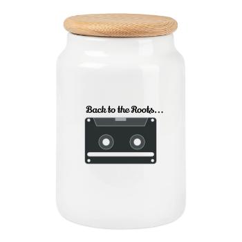 Cassette Face Retro - Boîte à biscuits avec couvercle en bois - blanc - Devant