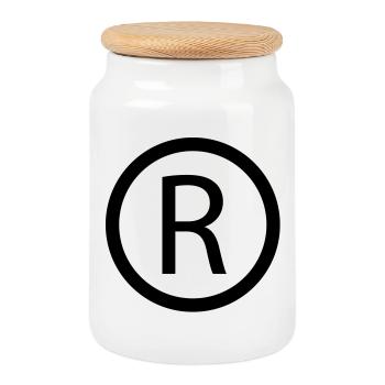 Registered Trademark Symbol - Keksdose mit Holzdeckel - Weiß - Vorne
