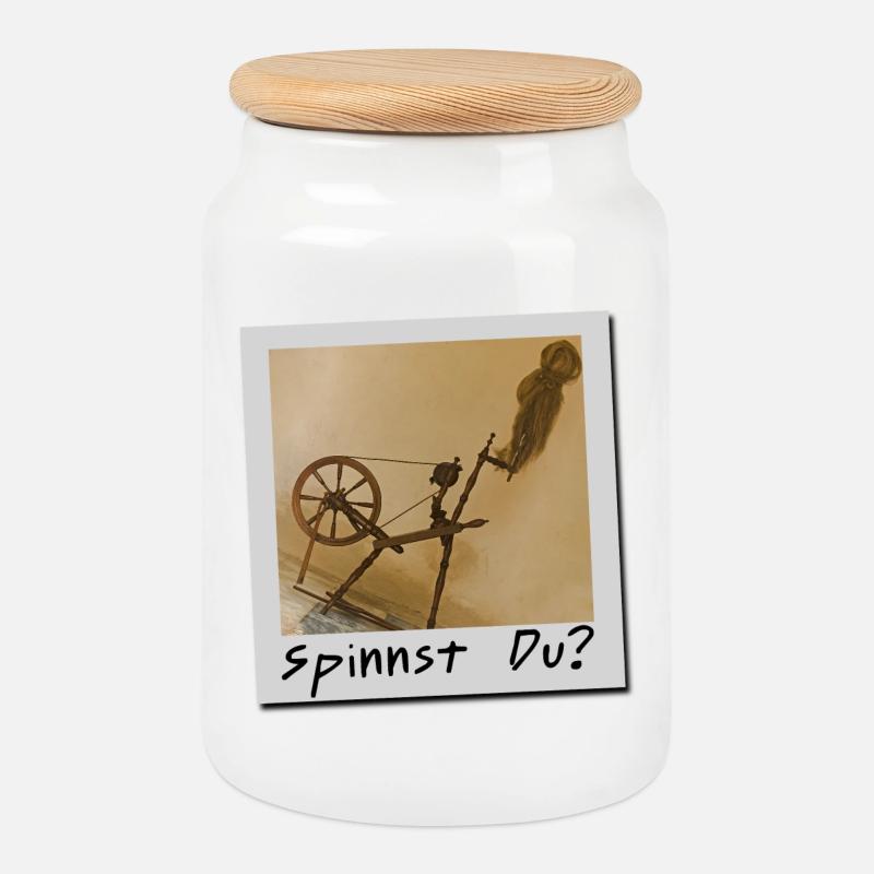 Spinnst Du? - Keksdose mit Holzdeckel - Weiß