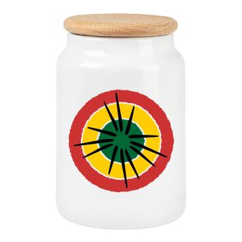 Reggae - Boîte à biscuits avec couvercle en bois - blanc - Devant