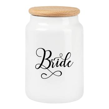 Bride - bride to be - Boîte à biscuits avec couvercle en bois - blanc - Devant