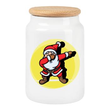 Cool Dab Dabbing Weihnachtsmann Weihnachten Xmas - Keksdose mit Holzdeckel - Weiß - Vorne