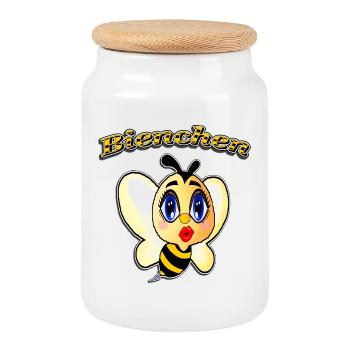 Biene Bienchen t-shirt Sabine i love sabinchen - Keksdose mit Holzdeckel - Weiß - Vorne