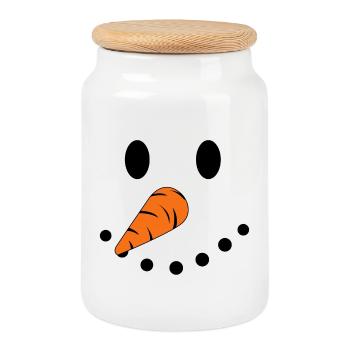 snowman - Keksdose mit Holzdeckel - Weiß - Vorne