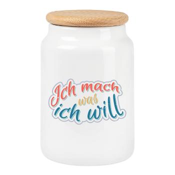 Ich mach was Ich will - Keksdose mit Holzdeckel - Weiß - Vorne