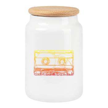 Musique des années 90 - Boîte à biscuits avec couvercle en bois - blanc - Devant