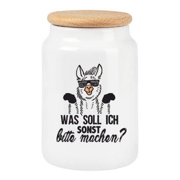 Was soll ich sonst bitte machen - Keksdose mit Holzdeckel - Weiß - Vorne