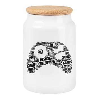 Games developer - Cookie Jar with Wooden Lid - white - Front