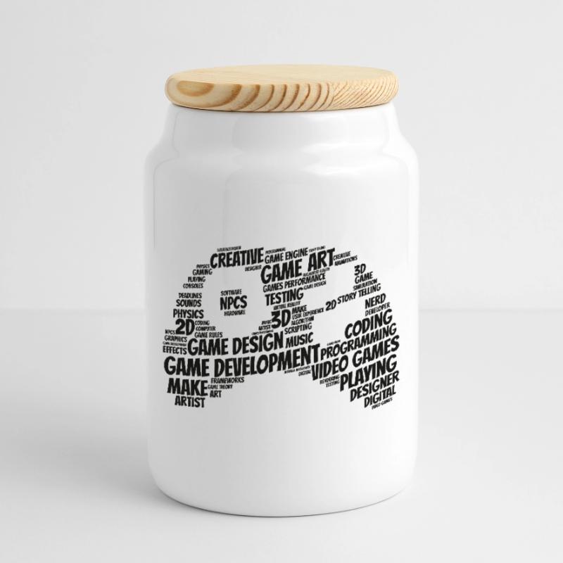 Games developer Cookie Jar with Wooden Lid