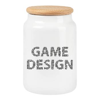 Conception du jeu - Boîte à biscuits avec couvercle en bois - blanc - Devant