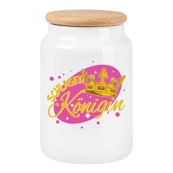 Schlager Königin Volksmusik Fan Musik Statement - Keksdose mit Holzdeckel - Weiß - Vorne