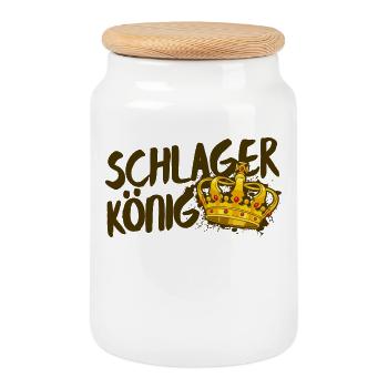 Schlager King Schlager King Déclaration de musique folklorique - Boîte à biscuits avec couvercle en bois - blanc - Devant