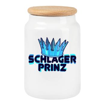 Schlager Prinz Schlagerprinz Volksmusik Statement - Keksdose mit Holzdeckel - Weiß - Vorne