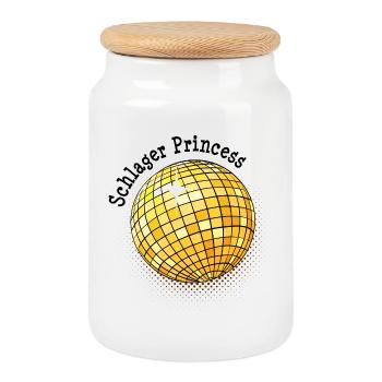 Schlager Prinzessin Schlagermusik Schlagerstar - Keksdose mit Holzdeckel - Weiß - Vorne