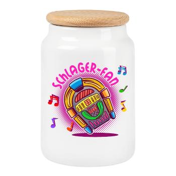 Schlager Fan Schlagermusik Musik Jukebox Statement - Keksdose mit Holzdeckel - Weiß - Vorne