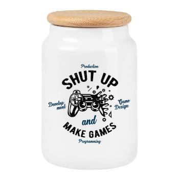 Game development - Cookie Jar with Wooden Lid - white - Front