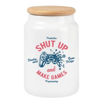 Game developer - Cookie Jar with Wooden Lid - white - Front