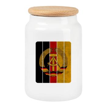Barres de DDR dans le design vintage / cadeau ostalgie - Boîte à biscuits avec couvercle en bois - blanc - Devant
