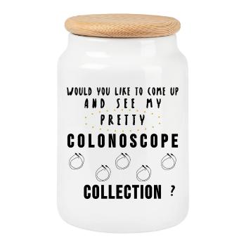 Doctors doctor internist colonoscope collection gift - Cookie Jar with Wooden Lid - white - Front