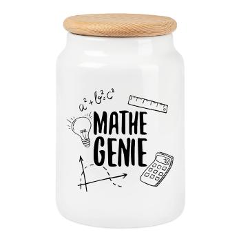 Math genius mathematics genius arithmetic math - Cookie Jar with Wooden Lid - white - Front