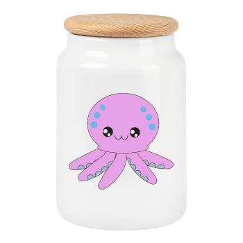 Tintenfisch, Oktopus, Tentakel, unter Wasser - Keksdose mit Holzdeckel - Weiß - Vorne