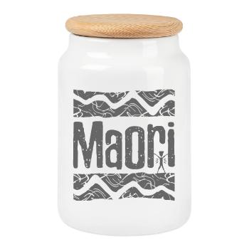 Maozi Tribal Print T-Shirt - Cookie Jar with Wooden Lid - white - Front
