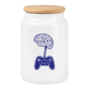 Gamer - Keksdose mit Holzdeckel - Weiß - Vorne