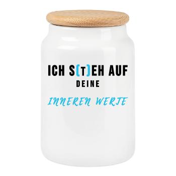 Ärzte Innere Medizin Werte Internist Geschenk - Keksdose mit Holzdeckel - Weiß - Vorne
