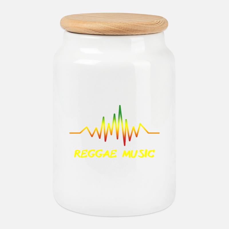 Reggae Klangwelle Design - Keksdose mit Holzdeckel - Weiß