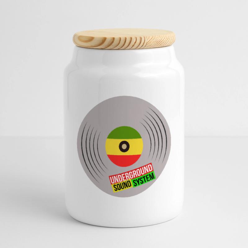 Système sonore vinyle souterrain Boîte à biscuits avec couvercle en bois