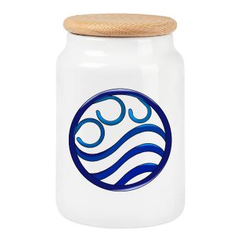 Wasser - Keksdose mit Holzdeckel - Weiß - Vorne