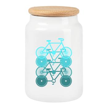 Racing bike bike racing cyclist bike France tour - Cookie Jar with Wooden Lid - white - Front