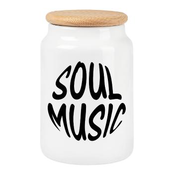 soul music music Musik vibes beat black hip hop - Cookie Jar with Wooden Lid - white - Front