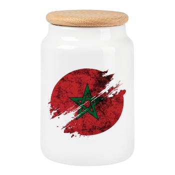 Maroc cercle flou vintage / cadeau - Boîte à biscuits avec couvercle en bois - blanc - Devant