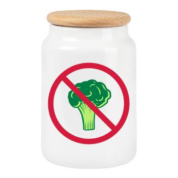 kein brokkoli verboten schild zone gesund vitamine - Keksdose mit Holzdeckel - Weiß - Vorne