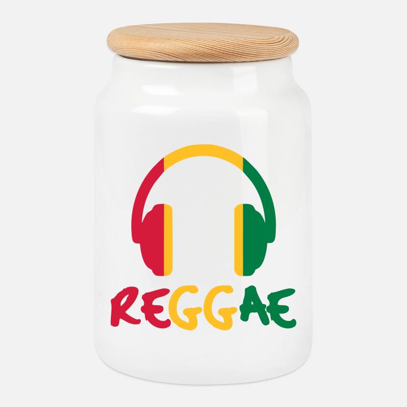 Reggae - Keksdose mit Holzdeckel - Weiß