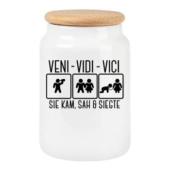 Lustig Spruch Junggesellenabschied Party Hochzeit - Keksdose mit Holzdeckel - Weiß - Vorne