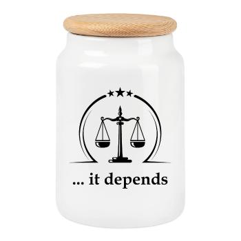 Lawyer court lawyer law law student gift - Cookie Jar with Wooden Lid - white - Front